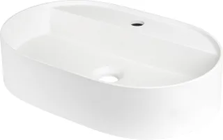 Neuesbad Serie 600 Waschbecken mit Hahnloch, Alabaster, 550x350 mm NB1DECQSAU6B1