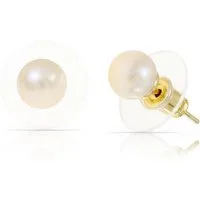 Made by Nami Paar Ohrstecker mit Perlen in Gold für Damen, Wasserfester Schmuck
