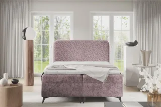 Boxspringbett Schlafzimmerbett TRIANA PREMIUM 180x200cm Stoff Trenza Altrosa