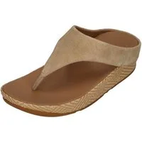 Fitflop LULU LUX GRAPHIC-WEAVE SUEDE TOE-POST SANDALS Zehentrenner Cappuccino