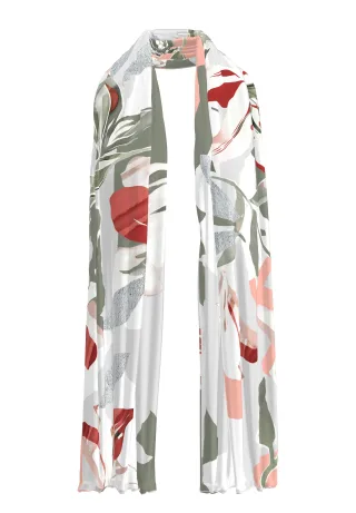 FRANK WALDER - Tuch FLOWER HARMONY mit sommerlichem Druck salbei/silber/cherry - Gr. - 0