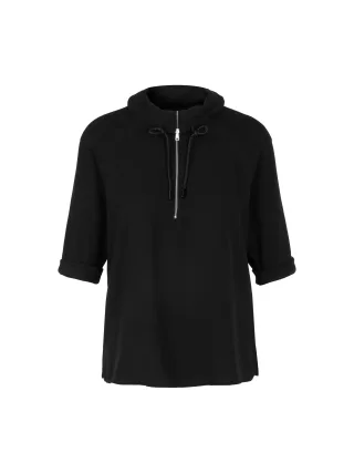Marc Cain Sports - Troyer-Blusenshirt mit Feinripp black new - Gr. - 44