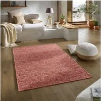 TaraCarpet Wollteppich TaraCarpet Handwebteppich Malmoe Fashion, rechteckig, Höhe: 10 mm, Handgewebter Teppich rot Wohnzimmer Schlafzimmer Esszimmer 070X130