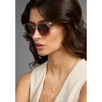 Laura Scott Sonnenbrille mit transparentem Rahmen & goldfarbendem Detail - NEW