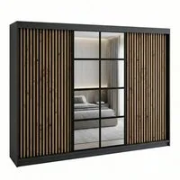A&J MöbelLand GmbH Schiebetürenschrank NORIVO 200 cm mit 4 Schubladen, und 3D Lamellen (TOP ANGEBOT! Geräumiger Schrank mit einer Breite von 200 cm ideal zur Aufbewahrung von Kleidung und Accessoires. 4 Schubladen und viel Stauraum. TOP PRODUKT! Wähl