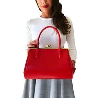 Taschenkinder Handtasche Henkeltasche Vintage Ledertasche "Sophie" Schultertasche, Echtes Leder