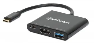 Manhattan USB-C Dock/Hub | 130622 | Ports (x3): HDMI - USB-A and USB-C