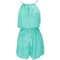 Guru-Shop Hose & Shorts Kurzer luftiger Batik Overall im Boho Style,.. alternative Bekleidung