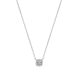 Luxenter Sterling Silber 925 Halskette mit rhodiniertem Brillant Zirkonia - Amanba