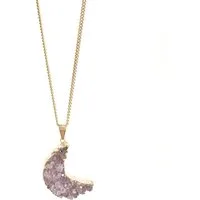 Crystal and Sage Jewelry Kette mit Anhänger Achat Mond Halskette vergoldet