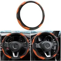 LuxusKollektion Lenkradbezug Lenkradbezug Universal Mikrofaser Leder 37 38 cm rutschfest Orange