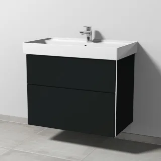 Sanipa 3way Waschtischunterbau zu Villeroy & Boch Collaro Waschtisch mit 2 Auszügen, Vulkan-Matt BP8361V
