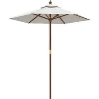 vidaXL Sonnenschirm Sonnenschirm mit Holzmast Sandfarben 196x231 cm