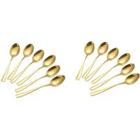 Cheffinger Besteck-Set 12er Set Suppenlöffel Löffel L 21cm CF1008 Gold