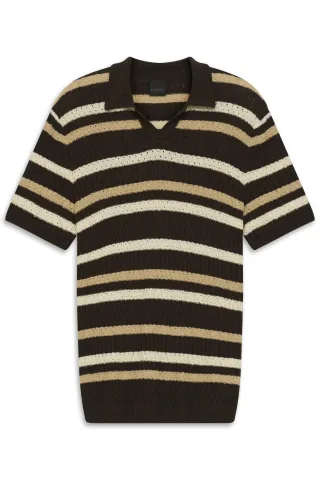 bugatti - Herren Polo 1/2 Arm braun - Gr. - L