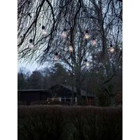 KONSTSMIDE LED-Lichterkette Party-Lichterkette außen, 10-flammig, LED Biergartenkette, 10 klare Birnen / 80 bernsteinfarbene Dioden