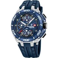 Festina Chronograph Chrono Bike Herrenuhr F20755-4 46 mm Blau Silikonband 20 Bar