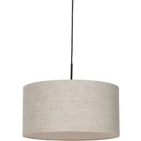 Qazqa Pendelleuchte Combi, ohne Leuchtmittel, Warmweiß, QAZQA Hängeleuchte, e27, Beige, Textil, Modern