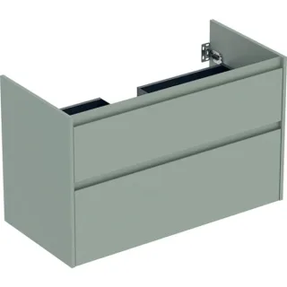 Geberit Ersatzteile Unterschrank für Möbelwaschtisch, 2 Schubladen B:100cm, salbeigrün, 246353IK1 246353IK1