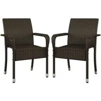 Yaheetech Gartenstuhl 2/4/6er-Set Esszimmerstuhl Rattan-Optik mit Metallbeinen (2 St), Küchenstuhl fürs Esszimmer/Balkon/Terrasse