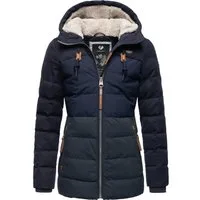 Ragwear Winterjacke Quantic stylische Steppjacke mit Teddyfell-Kapuze