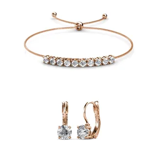 Runde Crystal Mia Sets - Roségold und Kristall