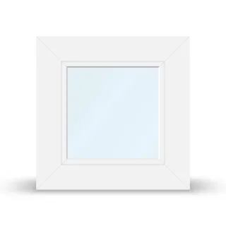 Kunststoff Alu Fenster, aluplast Twinset 4000, Weiß, 510x510 mm, einteilig, festverglast, individuell konfigurieren