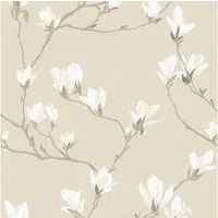 LAURA ASHLEY Vliestapete Magnolia Grove, floral, gemustert, FSC® zertifiziert, mit lebhaftem Druck, 10 Meter Länge