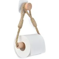 FOUORTUNATE-BEE Toilettenpapierhalter Toilettenpapierhalter Boho ohne Bohren Makramee Wandhalter Bad Deko, Toilettenpapierhalter Makramee Holz Seil ohne Bohren Vintage Bad
