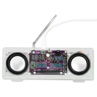 DIY FM Radio Kit Dual-Channel 87.5-108MHz Type-C 5W+5W Adjustable Frequency Electronic Soldering Learning Kit 3.3V Buck-