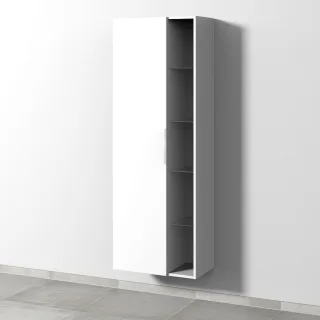 Sanipa 3way Stauraumschrank mit 1 Tür und offenen Fächern, Weiß-Soft UM18043