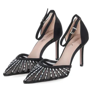 Tamaris Riemchenpumps - Gr. 36 - Schwarz - Textil