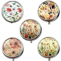 The Beauty House Pillendose Pillendose mit Spiegel Medikamentenbox Dose, Kleine Tablettendose für Unterwegs, Reise-Pillenspender Tablettenbox