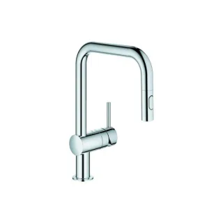 Grohe Minta Spültisch-Einhebelmischer 32322002 chrom, herausziehbare Dual-Spülbrause, U-Auslauf