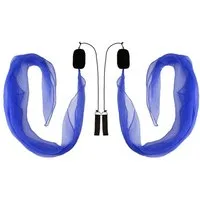 Diabolo Freizeitsport Spiel Soft Poi in 2 Größen - Spiral Poi mit UV reaktivem Schaltuch, Spiral Poi, UV Spiral Poi 60 cm (blau) für Anfänger und Kinder