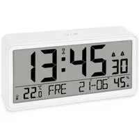 ADE Funktischuhr digital XXL-Ziffern, Tischuhr & Wanduhr mit Thermometer, 2 Weckzeiten Funkuhr mit Hygrometer, Datum & Wochentag, inkl. AA Batterien