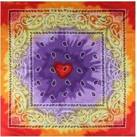 Goodman Design Bandana Bandana Kopftuch Halstuch rot orange gelb violett Paisley, 100% Baumwolle