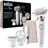 Braun Epilierer Silk-epil 9 Flex 9-360 3D SensoSmart Wet & Dry Epilierer weiß/rosegold