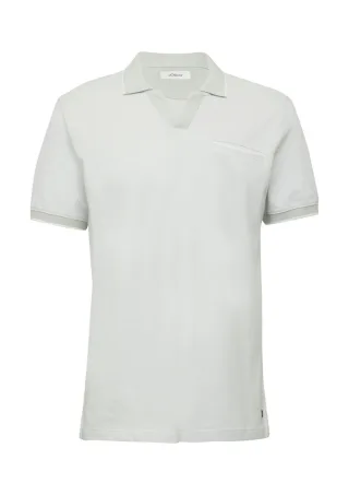 s.Oliver Red Label - Poloshirt aus Bicolour-Piqué weiß - Gr. - XXL