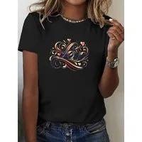 RMK T-Shirt Damen Shirt Top Sommer Basic Love Liebe Happy aus 100% Baumwolle