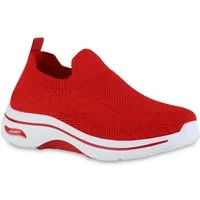 VAN HILL 841625 Slip-On Sneaker Damen Slip Ons Sportschuhe Sportliche Strick Profil-Sohle