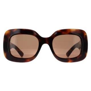 Gucci Square Womens Havanna mit Silber Braun GG1695S