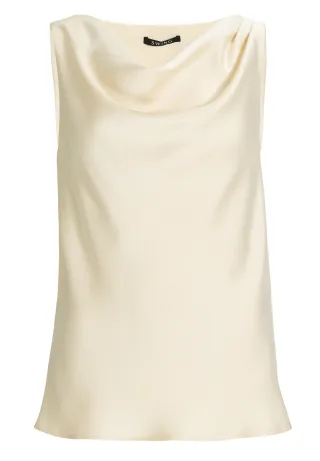 SWING - Satintop mit Wasserfallausschnitt champagne beige