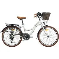 LUCHS Cityrad Feline Damenfahrrad 28 Zoll – Cityfahrrad Hollandrad – Citybike, 21 Gang SHIMANO, Frontkorb – Citybike für Alltag & Freizeit
