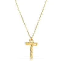Made by Nami Kette mit Anhänger Kreuz-Kette Damen Schmuck Gold 40 + 5 cm, Geschenke für Frauen
