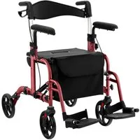COSTWAY Rollator, Faltbar und leicht mit Sitz, 6-fach höhenverstellbar