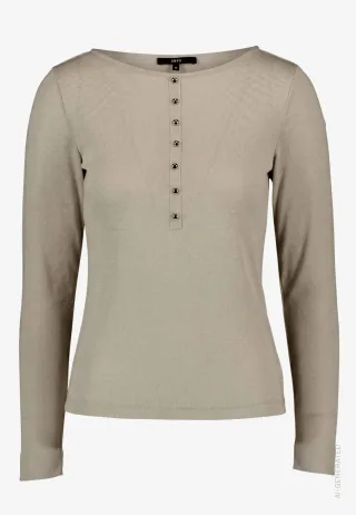 zero - Damen Langarmshirt mit Knöpfen - Gr. - 34