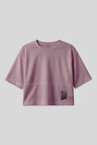 Oversized Polyester Crew-Neck T-Shirt mit Tasche