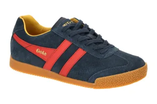 Gola CLA192IE Harrier Damen Sneaker blau/rot/gelb/braun - Echtleder/Suede, Gu...