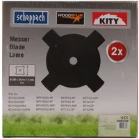 Scheppach Benzin-Freischneider 2er Pack Ersatzmesser für Freischneider Motortrimmer 255x25,4 x 1.5 m